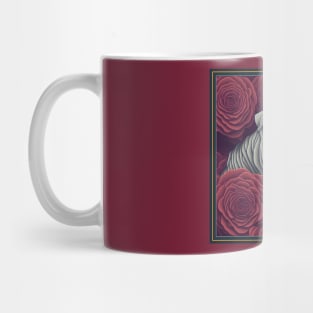 Dogs, sharpei dog and flowers, dog, style vector (Red version sharpei) Mug